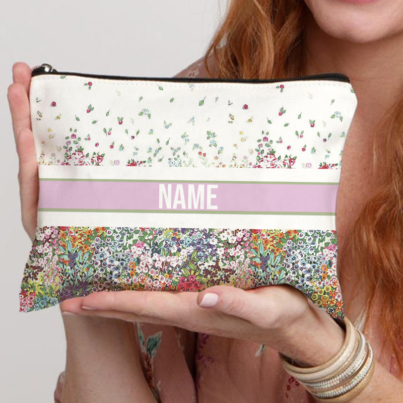 Luxury Skincare Samples - Custom Name Cosmetic Bag Trendy Women