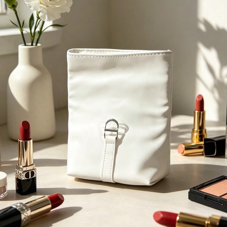 Dior’s Bag White Cosmetic Bag  - Luxury Skincare Samples review and price